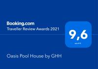 Certifikát, ocenenie alebo iný dokument vystavený v ubytovaní Oasis Pool House by GHH
