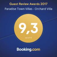 Certifikát, hodnocení, plakát nebo jiný dokument vystavený v ubytování Paradise Town Villa Orchard