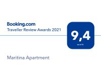 Certifikát, ocenenie alebo iný dokument vystavený v ubytovaní Maritina Apartment
