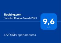 Certifikát, hodnocení, plakát nebo jiný dokument vystavený v ubytování LA OLMA apartamentos