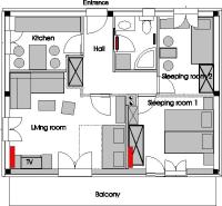 Plán poschodí v ubytovaní Apartment Hvar (221-2)