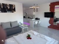Televízia a/alebo spoločenská miestnosť v ubytovaní Good Day Apartments- private parking new town