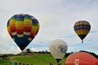 a group of hot air balloons in a field at Lutai B&amp;B in Yung-an-ts&#39;un