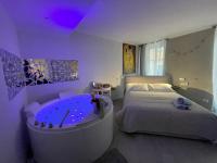 A bed or beds in a room at Blue House Varenna