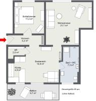 Plán poschodí v ubytovaní Apartments Zum Ybbsturm
