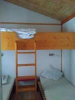 a bunk bed with a ladder in a room at chalet du camping la Porte St Martin in Saint-Martin-en-Vercors