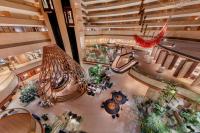 an overhead view of a large building with a lobby at PARKROYAL COLLECTION Marina Bay, Singapore in Singapore