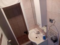 a small bathroom with a sink and a shower at Apartman Potocki in Krapina