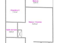 Planul etajului la Appartement Les Saisies, 3 pi&egrave;ces, 6 personnes - FR-1-293-224