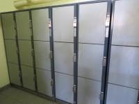 a row of lockers in a locker room at Anaheim Desert Inn & Suites in Anaheim