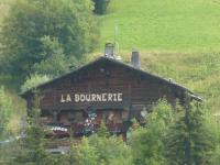 a log cabin with the words la bounceride written on it at La Bournerie in Le Grand-Bornand