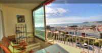 a balcony with a view of the ocean at Charming Studio With Terrace And 180 Sea View in Six-Fours-les-Plages