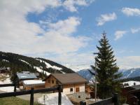 a ski lodge in the mountains with a pine tree at Studio Les Saisies, 1 pièce, 4 personnes - FR-1-293-173 in Les Saisies