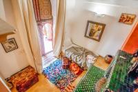 an overhead view of a living room with a couch at Riad Chorfa in Marrakesh