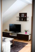 Televízia a/alebo spoločenská miestnosť v ubytovaní Apartman EMA