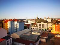 Nespecifikovaný výhled na destinaci Plzeň nebo výhled na město při pohledu z apartmánu