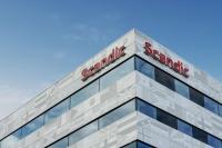 a building with a sign on top of it at Scandic Landvetter in Landvetter
