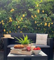 A seating area at "Sunset Garden" apartment