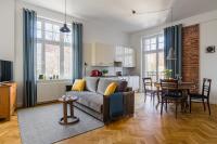 Kuchnia lub aneks kuchenny w obiekcie Sanhaus Apartments - CHOPINA 13 - apartamenty w centrum, 5 minut od plaży i deptaka