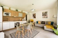 A kitchen or kitchenette at Stylish New 1 bedroom apartment in juan les pins