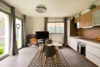 A kitchen or kitchenette at Stylish New 1 bedroom apartment in juan les pins