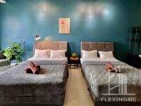 9am-5pm, SAME DAY CHECK IN AND CHECK OUT, Work from Home, Comfy & Quiet Tamarind Suites-Cyberjaya by Flexihome-MY,にあるベッド