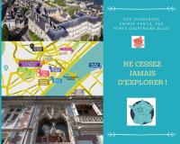 a collage of images of versailles with a map of the palace at Passage du Cygne in Blois