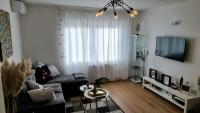 Televízia a/alebo spoločenská miestnosť v ubytovaní Apartman H8