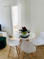 Posezení v ubytování Boho-Chic one bedroom flat in Engomi