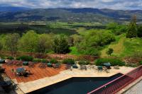 Uma vista geral da montanha ou uma vista da montanha a partir do hotel