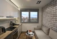 Kuchyň nebo kuchyňský kout v ubytování LA Larissa Luxury Apartments Dafne