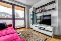 Televízia a/alebo spoločenská miestnosť v ubytovaní Apartament Gwiazda Perła Krynicy