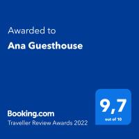 Ana Guesthouseに飾ってある許可証、賞状、看板またはその他の書類