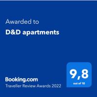 Certifikát, hodnocení, plakát nebo jiný dokument vystavený v ubytování D&D apartments