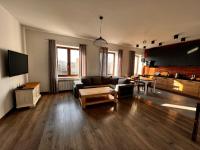 Televízia a/alebo spoločenská miestnosť v ubytovaní Apartamenty na Maja -1-