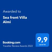 Certifikát, ocenenie alebo iný dokument vystavený v ubytovaní Sea front Almi
