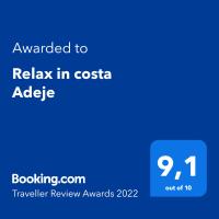 Certifikát, hodnocení, plakát nebo jiný dokument vystavený v ubytování Relax in costa Adeje