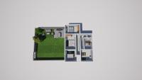 an overhead view of the floor plan of a house at Mas Jeannot 8 personnes in Noves