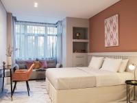 Posteľ alebo postele v izbe v ubytovaní Athens City View Urban Suites