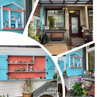 a collage of four pictures of a house at Skyview B&amp;B in Ji&#39;an