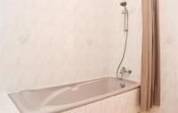 a bath tub in a bathroom with a shower at Nice Home In Canchy With Kitchen in Canchy