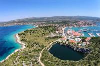 an aerial view of a resort next to the water at Apartments Lias - with restaurant in Rogoznica