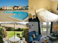 a collage of pictures of a house with a pool at Le Bosquito - Piscine Avril a Septembre in Saint-Hilaire-de-Talmont