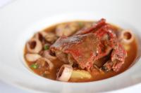 ラレードにあるHotel Cosmopolの肉とキノコのスープ