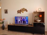 Televízia a/alebo spoločenská miestnosť v ubytovaní Casa Betula