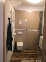 Kúpeľňa v ubytovaní Zielony apartament z widokiem na jezioro