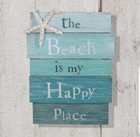 Ein Schild, das den Strand liest, ist mein glücklicher Ort in der Unterkunft Apartman Mateo in Njivice