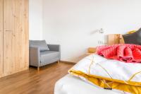 Łóżko lub łóżka w pokoju w obiekcie Ferienhaus Weitblick
