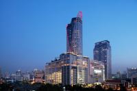 Ein allgemeiner Blick auf Bangkok oder ein Stadtblick von des Hotels aus
