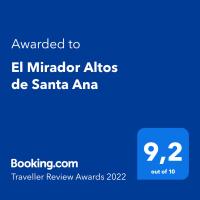 Certifikát, ocenenie alebo iný dokument vystavený v ubytovaní El Mirador Altos de Santa Ana